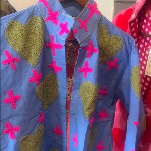 Heart & cross cotton jacket 
Chest 23in, sleeve 20in.